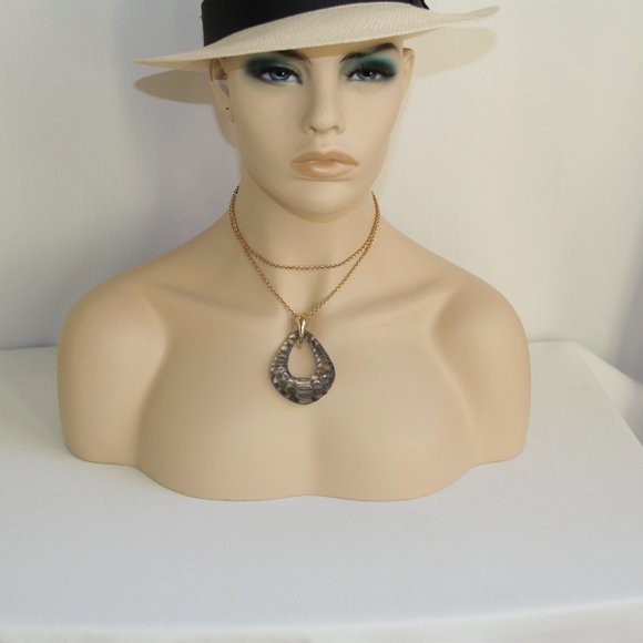 Alexis Bittar Gold Claw Croc-Lucite Drop Necklace - Picture 1 of 13